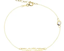 Złota bransoletka z cyrkonią - mama