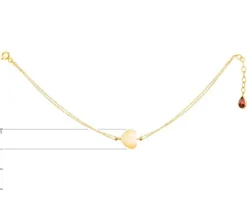 Złota bransoletka z cyrkonią, ankier - serce