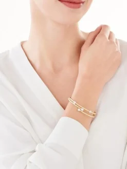 Złota bransoletka z cyrkoniami