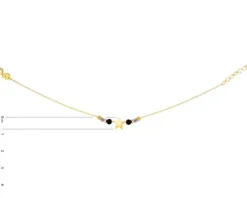 Złota bransoletka z cyrkoniami, ankier - gwiazda