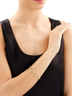 Złota bransoletka z cyrkoniami