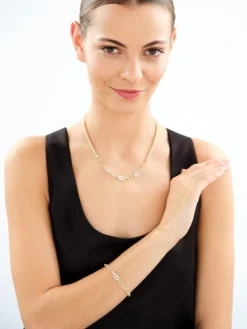 Złota bransoletka z cyrkoniami