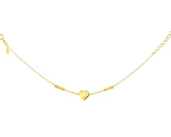 Złota bransoletka z cyrkonią, ankier - serce