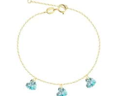 Złota bransoletka z cyrkoniami - serca