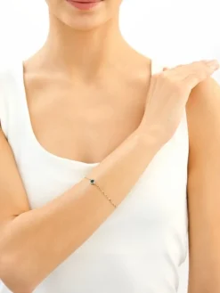 Złota bransoletka z cyrkonią