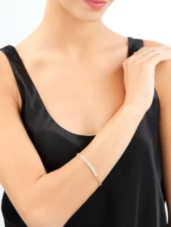 Złota bransoletka z cyrkoniami