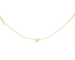 Złota bransoletka z cyrkonią, ankier - serce