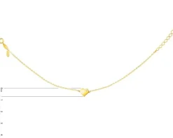 Złota bransoletka z cyrkonią, ankier - serce