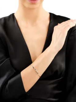 Złota bransoletka z cyrkoniami