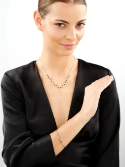 Złota bransoletka z cyrkoniami