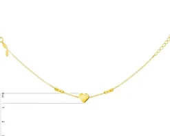 Złota bransoletka z cyrkonią, ankier - serce, kulki