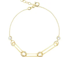 Złota bransoletka z cyrkoniami