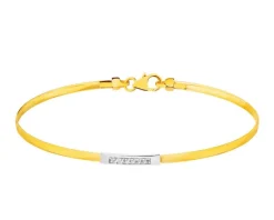 Złota bransoletka z cyrkoniami