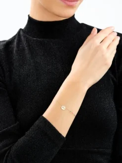 Złota bransoletka z cyrkoniami - mama