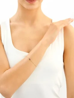 Złota bransoletka z cyrkonią