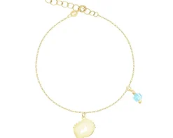 Złota bransoletka z cyrkonią - stópki