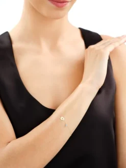 Złota bransoletka z cyrkonią - stópki