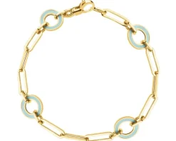 Złota bransoletka z emalią - paper clip