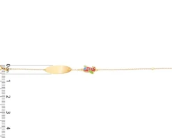 Złota bransoletka z emalią i blaszką, ankier - samolot