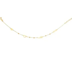 Złota bransoletka z kulkami, ankier - nieskończoność, skrzydło, serca