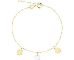 Złota bransoletka z masą perłową - koła