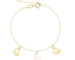 Złota bransoletka z masą perłową - serca