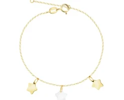 Złota bransoletka z masą perłową - gwiazdy