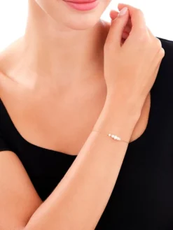 Złota bransoletka z perłami, ankier