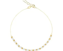 Złota bransoletka z perłami - kulki