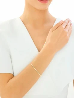 Złota bransoletka z perłami - kulki