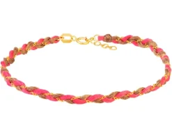 Złota bransoletka z włóknem