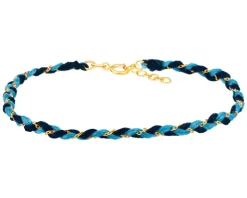 Złota bransoletka z włóknem