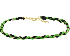 Złota bransoletka z włóknem