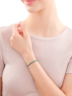 Złota bransoletka z włóknem