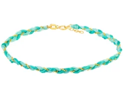 Złota bransoletka z włóknem