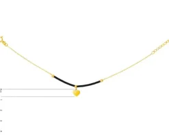 Złota bransoletka ze szkłem, ankier - serce