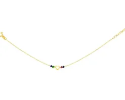 Złota bransoletka ze szkłem, ankier - serce