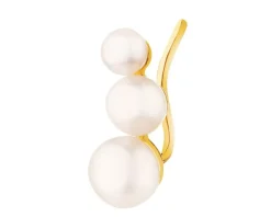 Złota nausznica z perłami