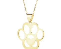 Złota zawieszka - łapka, serce