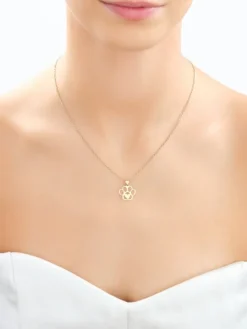 Złota zawieszka - łapka, serce