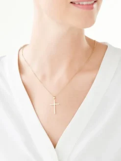 Złota zawieszka - krzyż