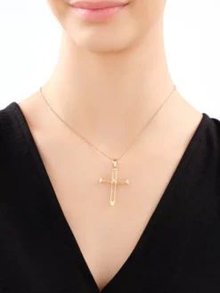 Złota zawieszka - krzyż