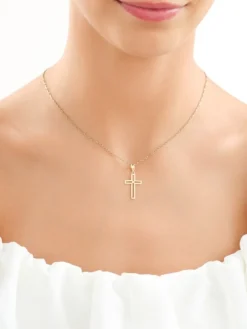 Złota zawieszka - krzyż