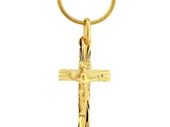 Złota zawieszka - krzyż