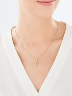 Złota zawieszka - krzyż