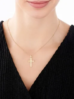 Złota zawieszka - krzyż