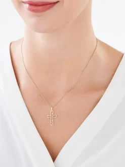 Złota zawieszka - krzyż