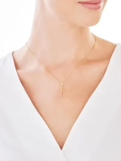 Złota zawieszka - krzyż