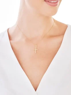 Złota zawieszka - krzyż