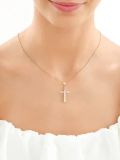 Złota zawieszka - krzyż